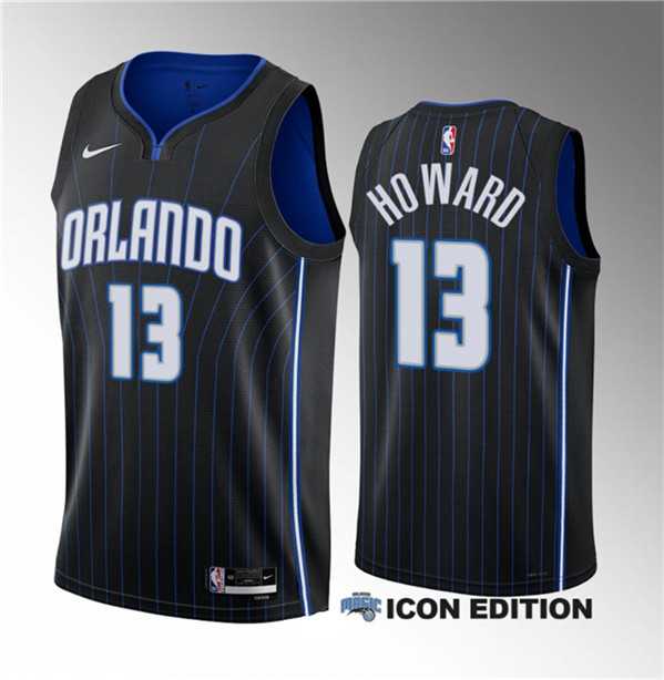 Mens Orlando Magic #13 Jett Howard Black 2023 Draft Icon Edition Stitched Basketball Jersey->orlando magic->NBA Jersey
